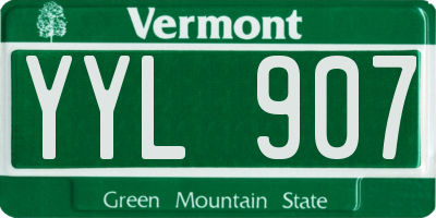 VT license plate YYL907
