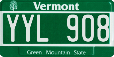 VT license plate YYL908