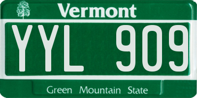 VT license plate YYL909
