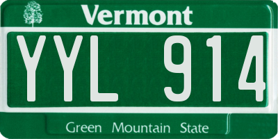 VT license plate YYL914