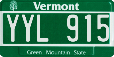 VT license plate YYL915