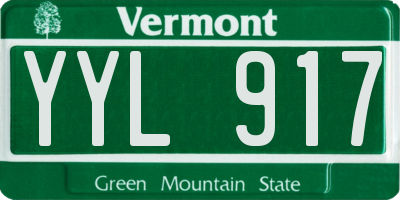VT license plate YYL917