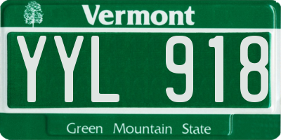 VT license plate YYL918