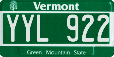 VT license plate YYL922
