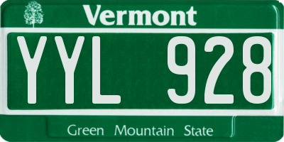 VT license plate YYL928