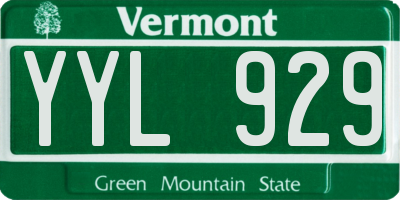VT license plate YYL929