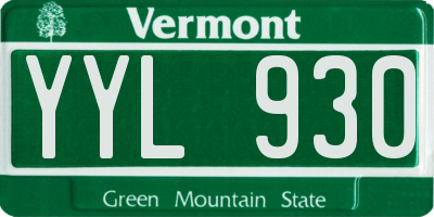 VT license plate YYL930