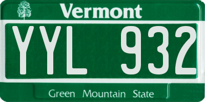 VT license plate YYL932