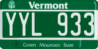 VT license plate YYL933