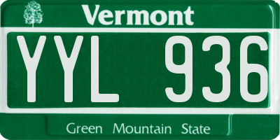 VT license plate YYL936