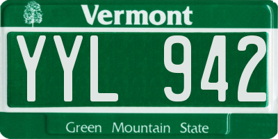 VT license plate YYL942
