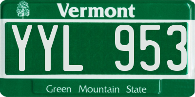 VT license plate YYL953