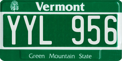 VT license plate YYL956