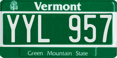 VT license plate YYL957