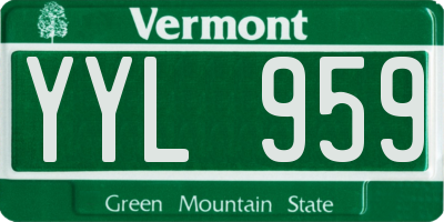 VT license plate YYL959