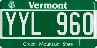 VT license plate YYL960