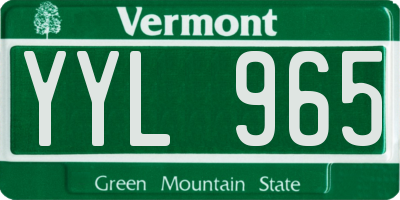VT license plate YYL965