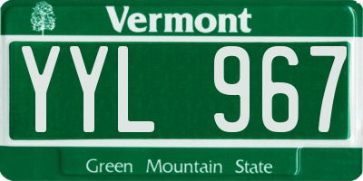 VT license plate YYL967