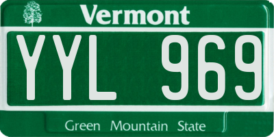 VT license plate YYL969