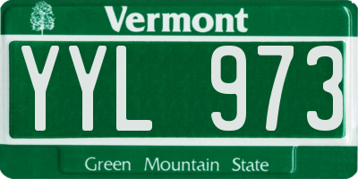 VT license plate YYL973