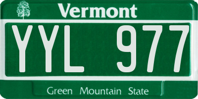 VT license plate YYL977