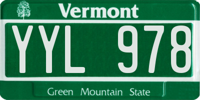 VT license plate YYL978