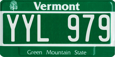 VT license plate YYL979