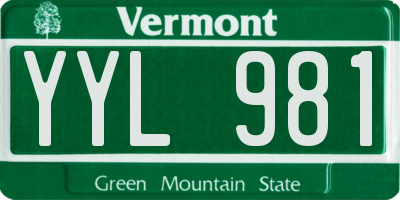 VT license plate YYL981