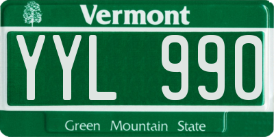 VT license plate YYL990