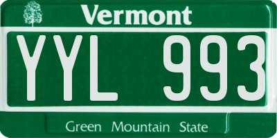 VT license plate YYL993