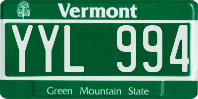 VT license plate YYL994