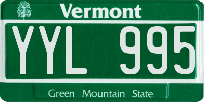 VT license plate YYL995