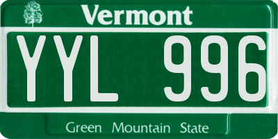 VT license plate YYL996