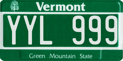 VT license plate YYL999