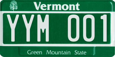 VT license plate YYM001