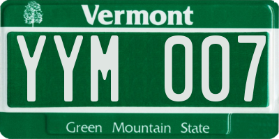 VT license plate YYM007