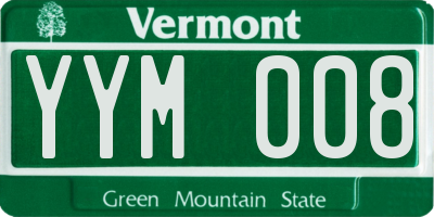 VT license plate YYM008
