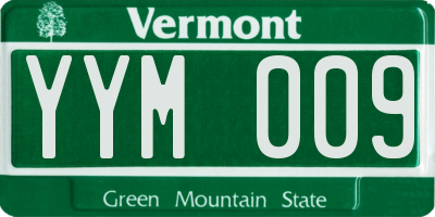VT license plate YYM009