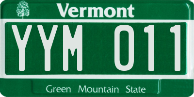 VT license plate YYM011