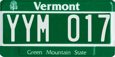 VT license plate YYM017