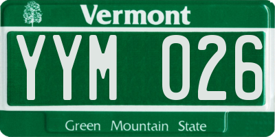 VT license plate YYM026