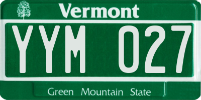 VT license plate YYM027