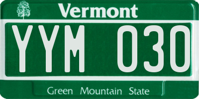 VT license plate YYM030