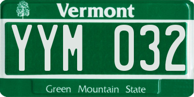 VT license plate YYM032