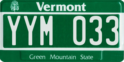 VT license plate YYM033
