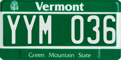 VT license plate YYM036