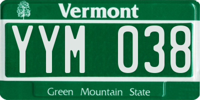 VT license plate YYM038