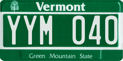 VT license plate YYM040