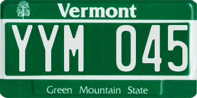 VT license plate YYM045