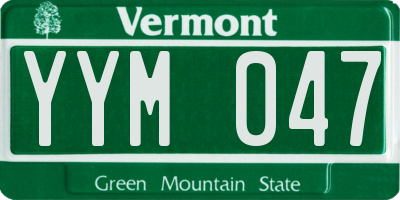 VT license plate YYM047